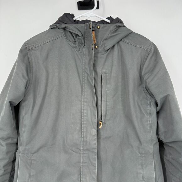 Fjallraven Kiruna Padded Parka Gray G-1000 Hooded Insulated Coat Womens M - Picture 2 of 16